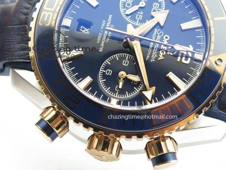 0513 GoodFit Seamaster Professional Chrono RG Blue Ceramic Blue Dial On Blue Gummy Strap A 8213